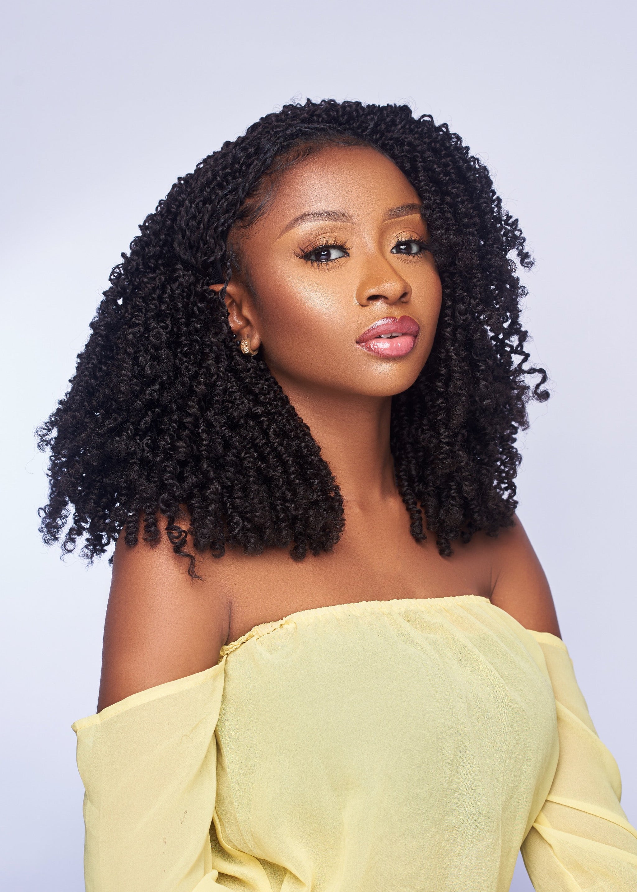 Braided wigs passion twists wig Dreadlock Wig Headband: Black Short Passion Twist Braided  main image 2