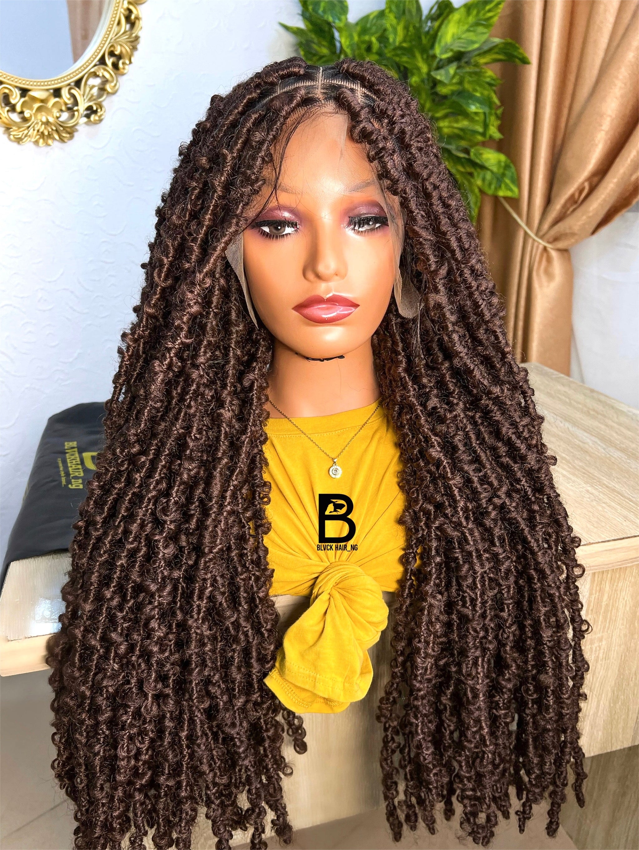 Stand out in this braids locs wigs Invisible Locs Full Lace Dreads Locs Wig Faux Bohemian  main image 3